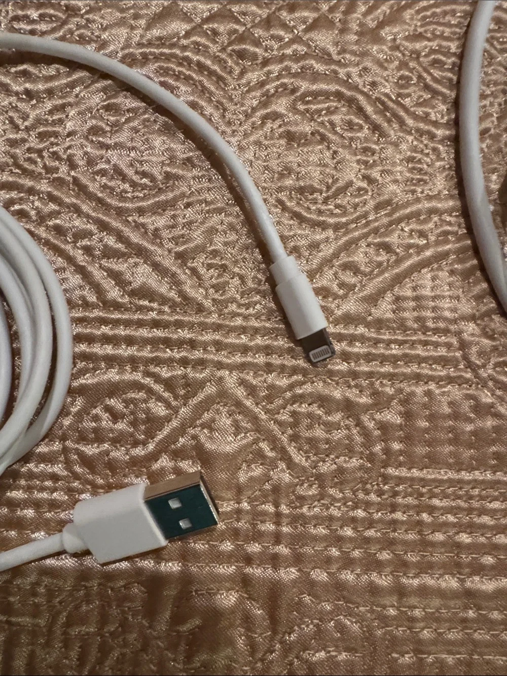 Apple White Charging Cables with Black Wall Adapter
